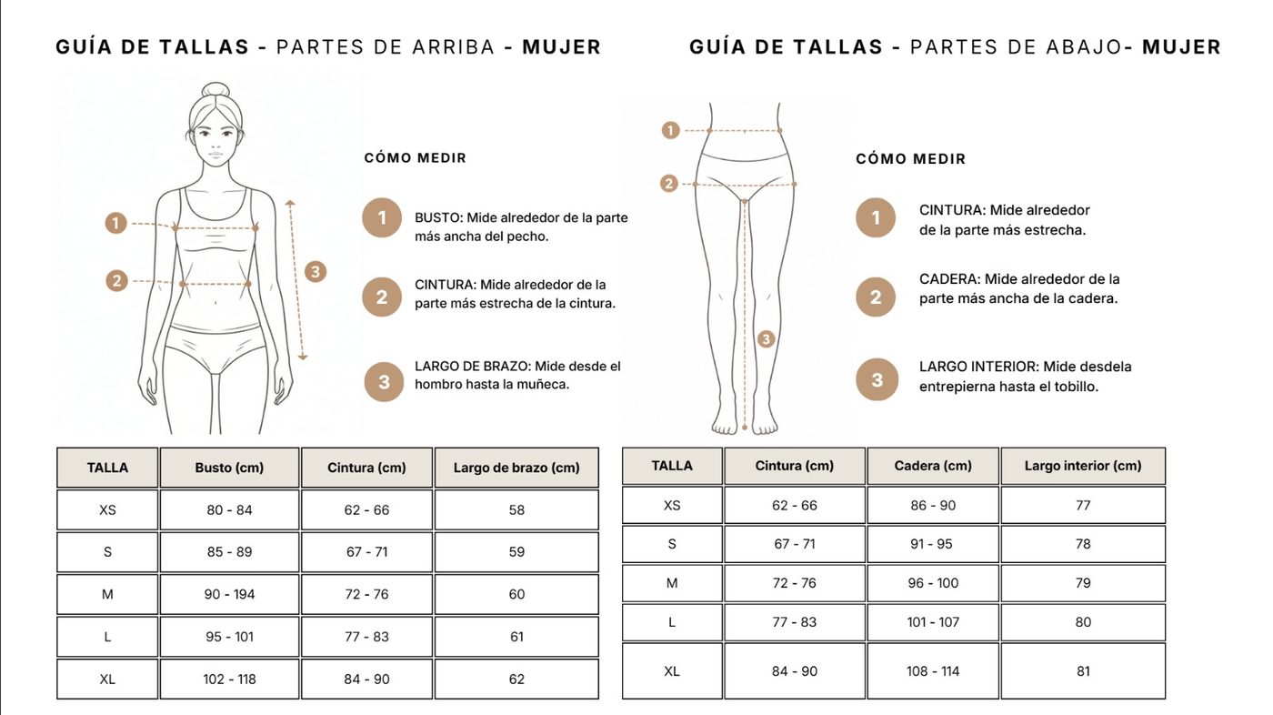 Guía de tallas MUJER