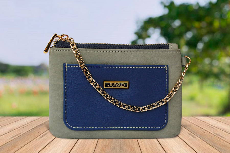 Monedero Cuero Sharon Gris